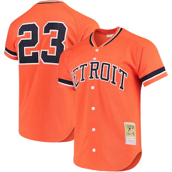 mens mitchell and ness kirk gibson orange detroit tigers fa